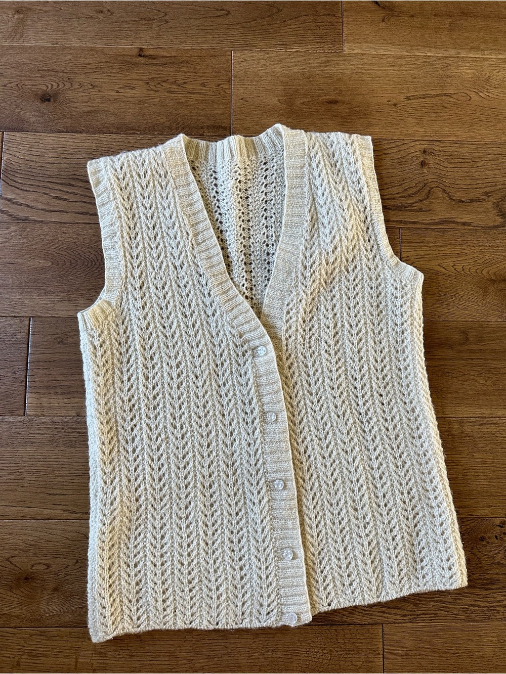 Vintage Hand Knit Wool Vest S
